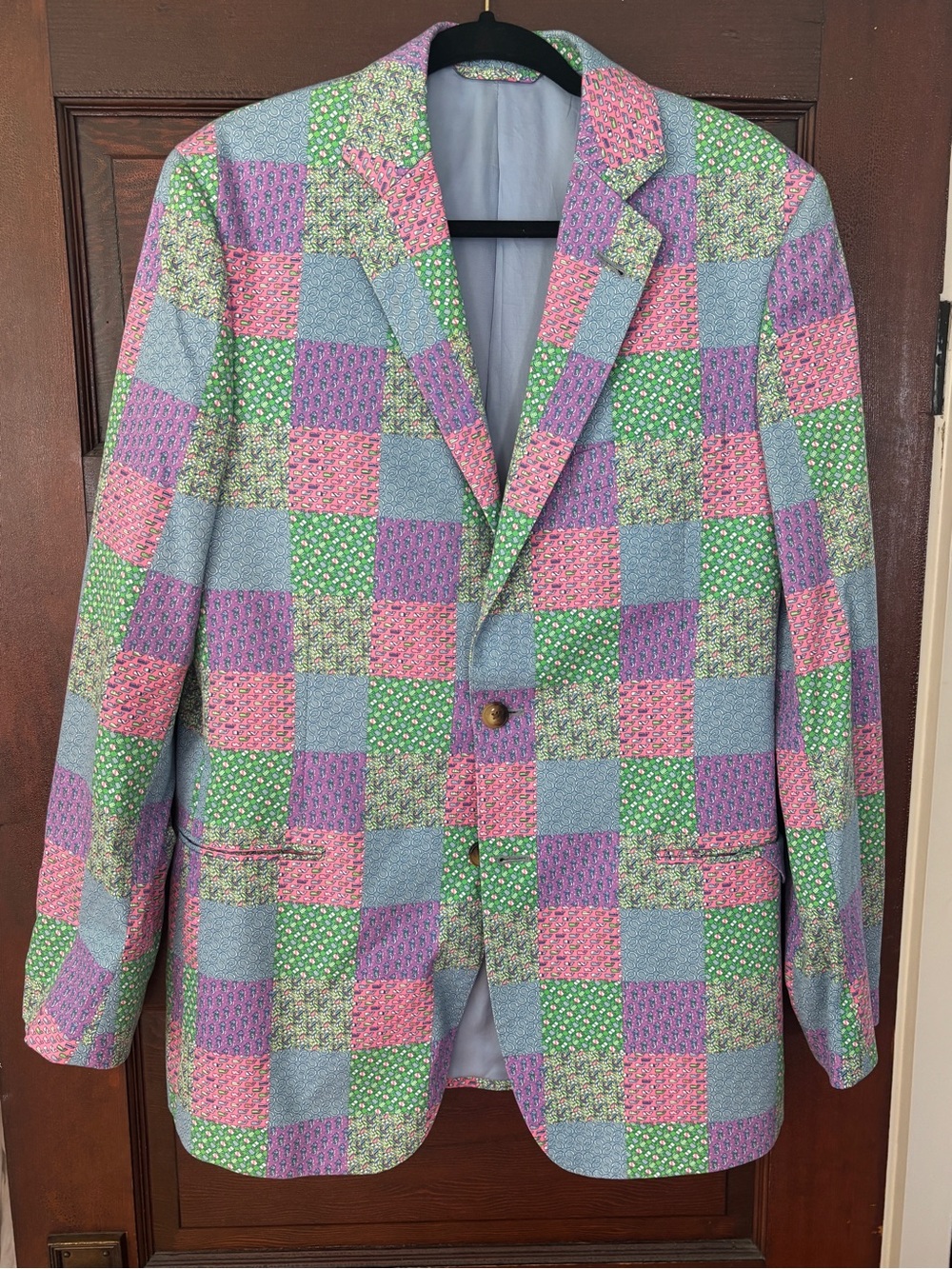 Vineyard Vines Pastel Patchwork Sport Coat — Pink, Green, Lavender, Blue